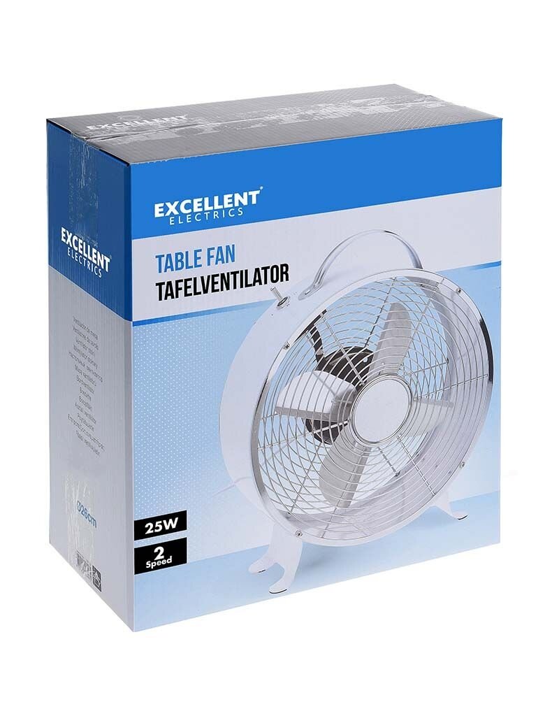 Excellent Electrics Tafelventilator metaal 26cm wit