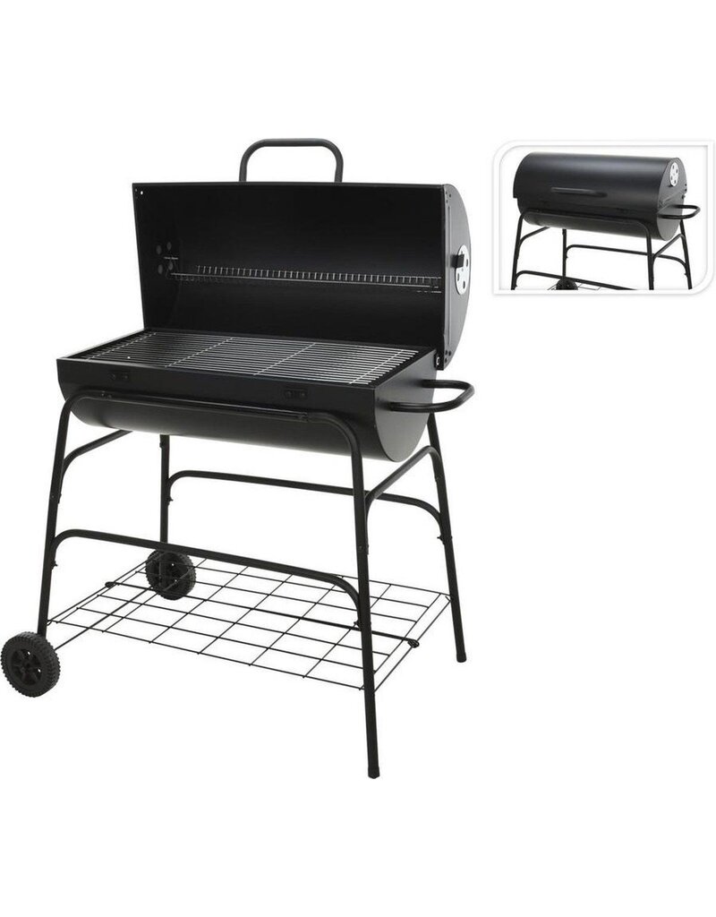 Verrijdbare Houtskoolbarbecue - Cilinder - 77 x H100cm