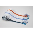 MyHamam Hamamdoek "EGE" wit-turquise-oranje gestreept