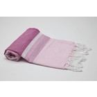 MyHamam Hamamdoek "Brise" lila-paars met witte strepen
