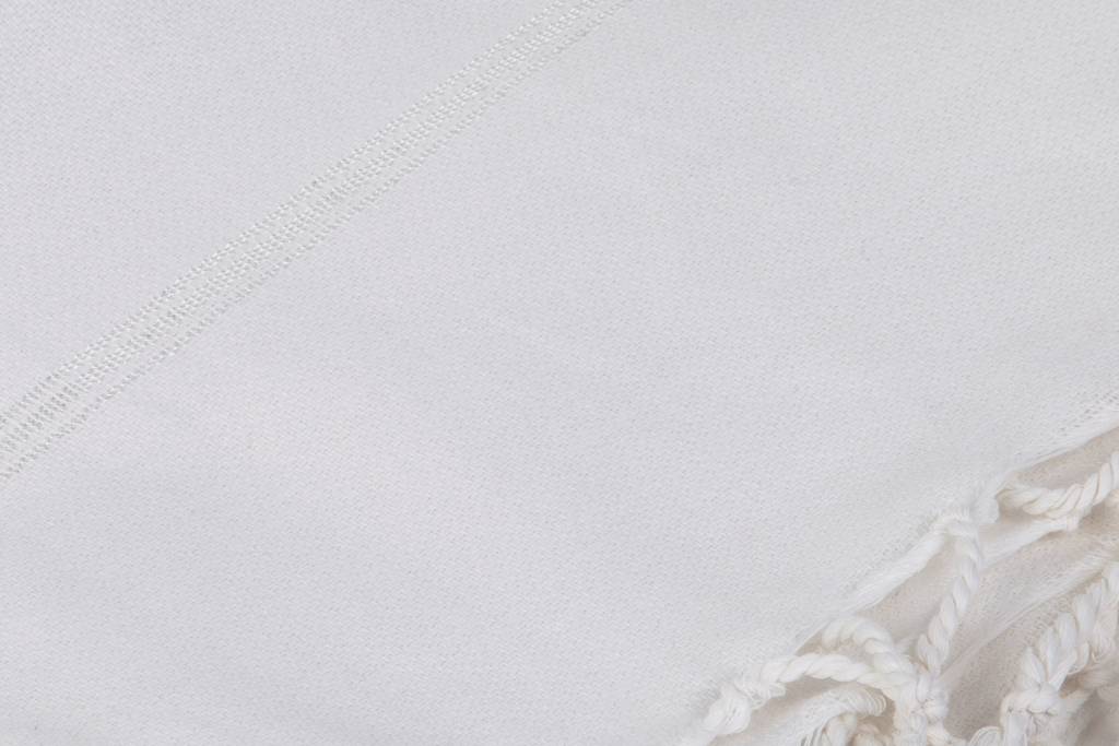 Hamamdoek "Sultan" Wit met witte strepen