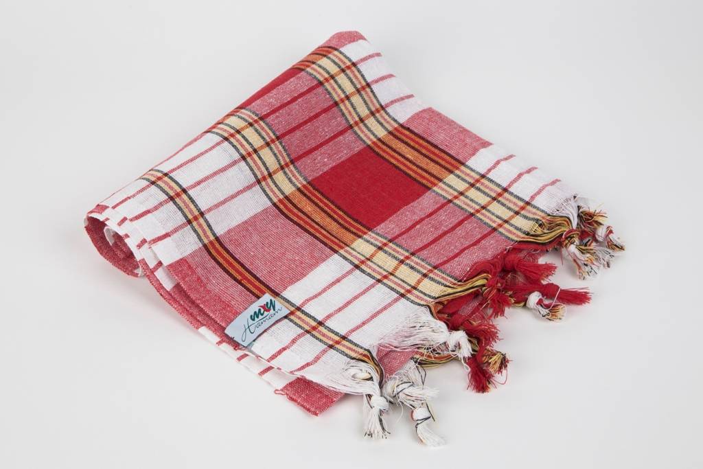 Hamamdoek "Classic" rood geruit