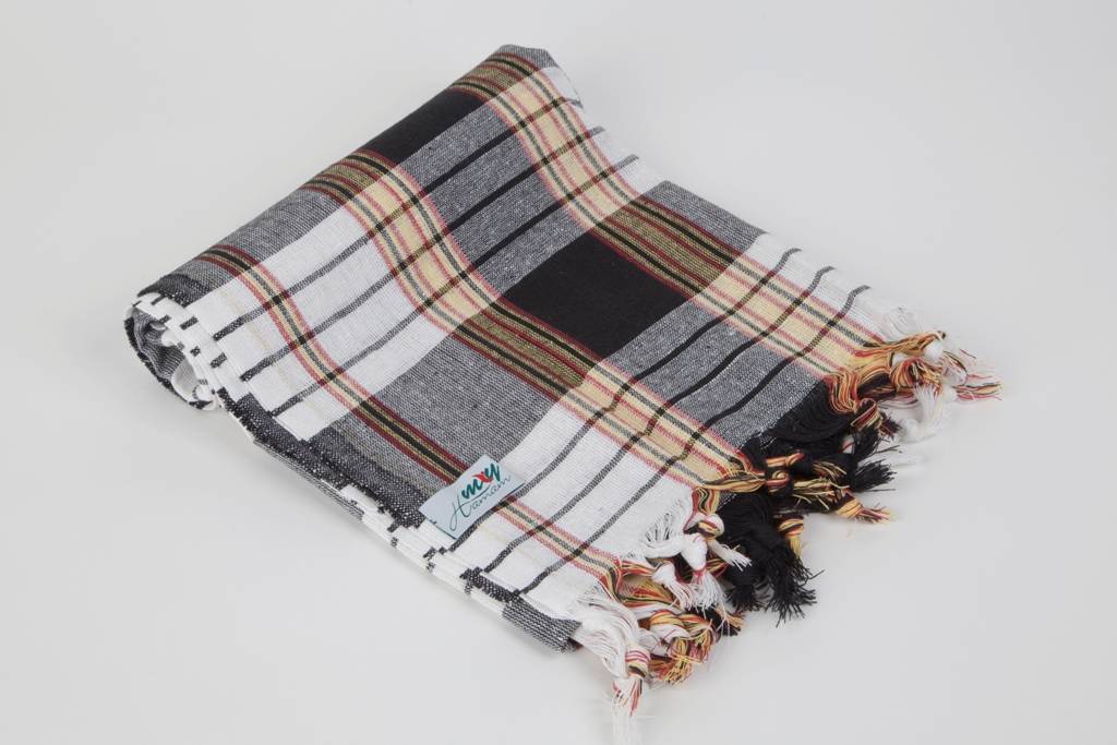 Hamamdoek "Classic" zwart geruit
