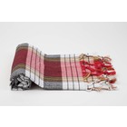 MyHamam Hamamdoek "Classic" rood/zwart geruit