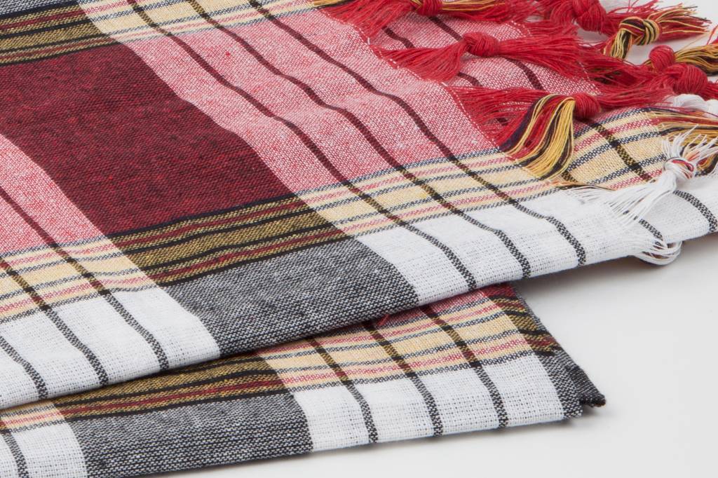 Hamamdoek "Classic" rood/zwart geruit