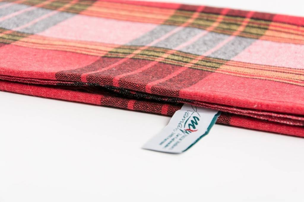 Hamamdoek "Classic" rood/zwart/wit geruit