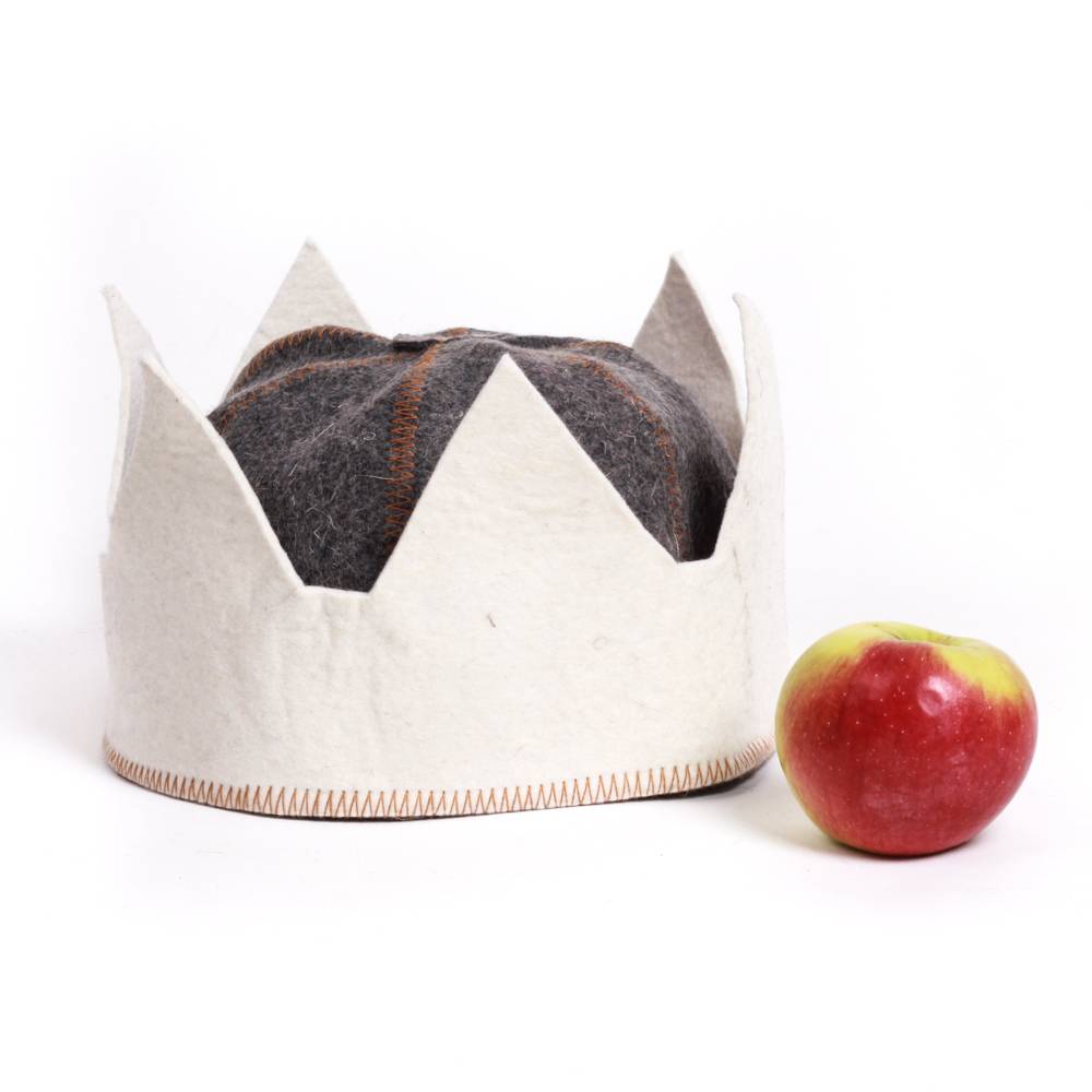 Saunamuts "King" koning Wit - Grijs