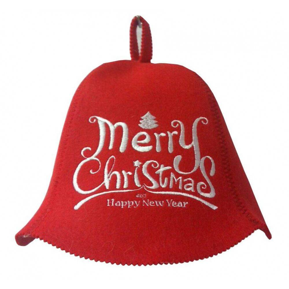Saunamuts "Merry christmas" Rood