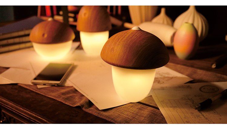 LED tafel/nacht lamp Mushroom. dimbaar, werkt op accu