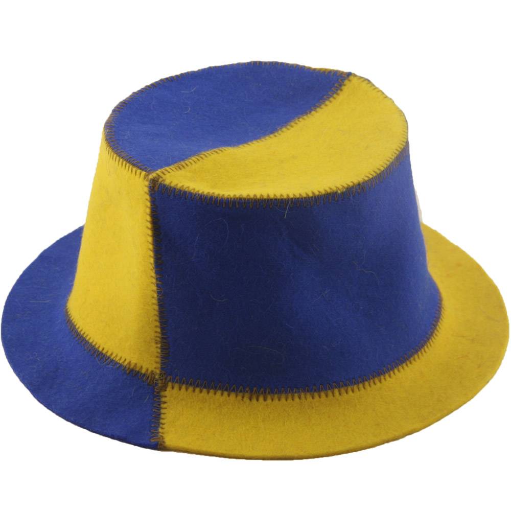 Saunamuts "Bikolor" Blauw - Geel