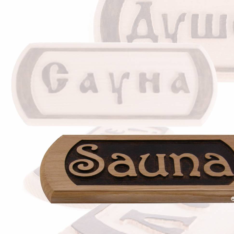 houten plaat "sauna" C-112