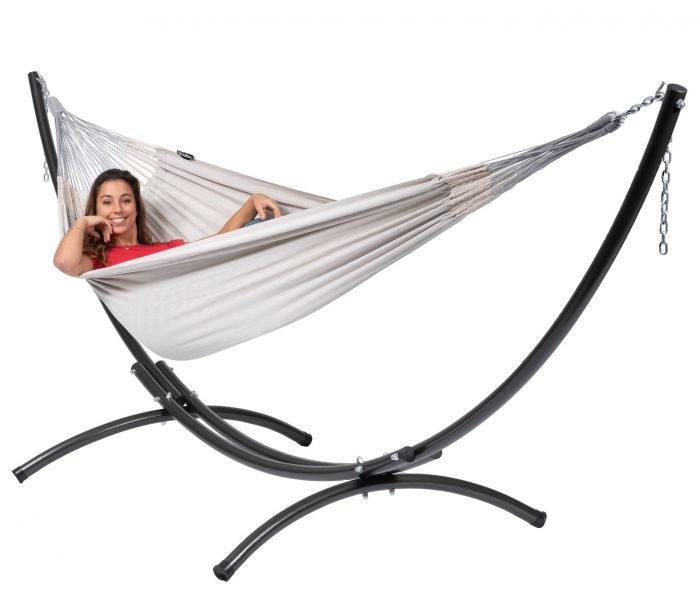 Hangmat Hammock 'Comfort' Pearl / wit-ecru. 2 persoons