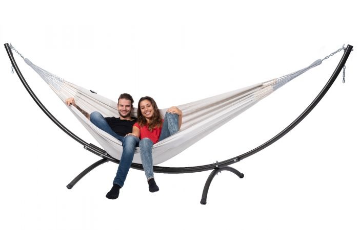 Hangmat Hammock 'Comfort' Pearl / wit-ecru. 2 persoons