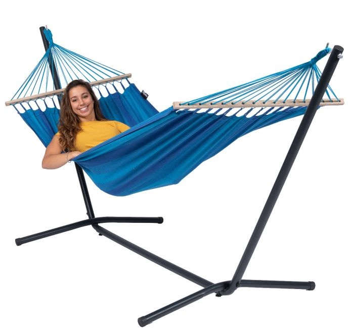 Hangmat Hammock 'Relax' Blue / blauw 1persoons.