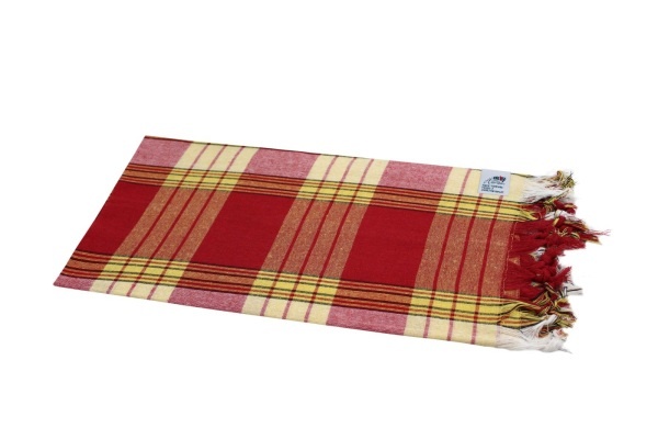 hamamdoek "Classic" rood/geel geruit