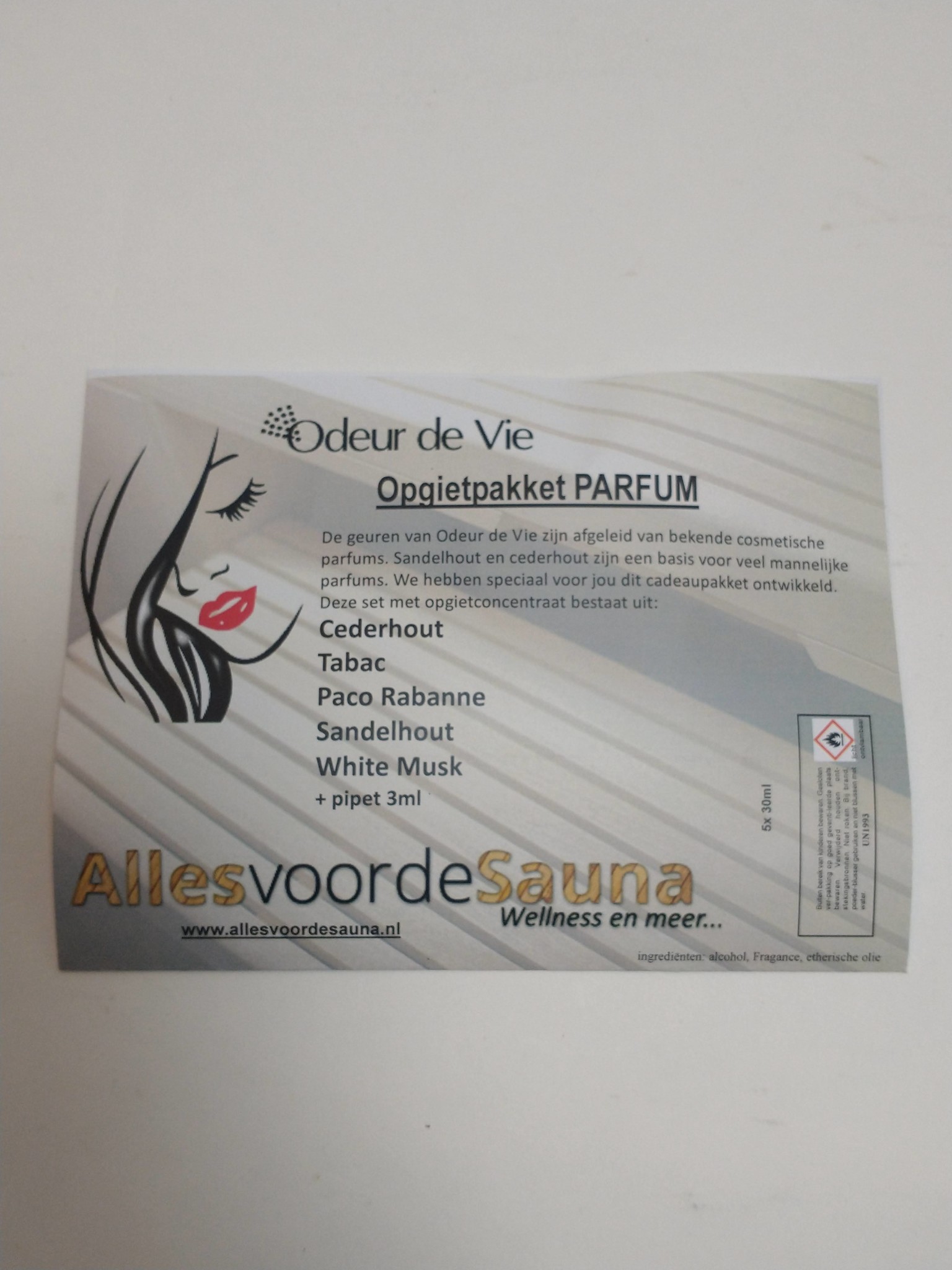 Cadeaupakket Sauna opgiet geur: 5x Eau de Parfum