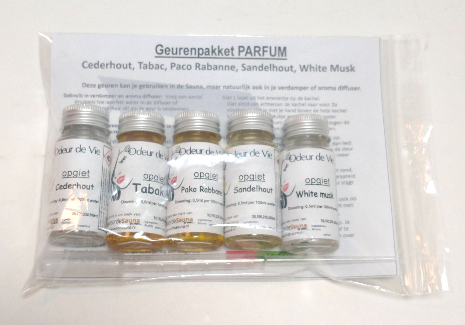 Cadeaupakket Sauna opgiet geur: 5x Eau de Parfum