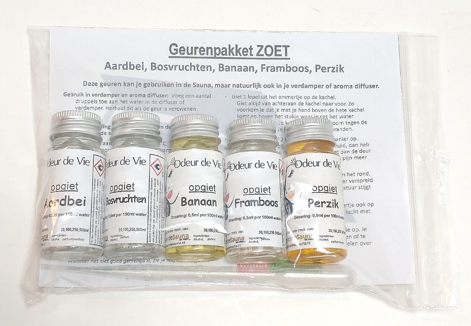 Cadeaupakket Sauna opgiet geur: 5x Zoet