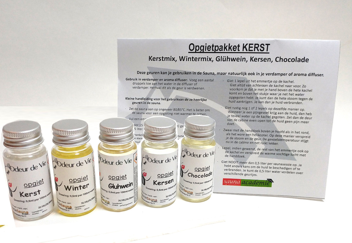 Cadeaupakket Saunageur opgiet: 5x Kerst
