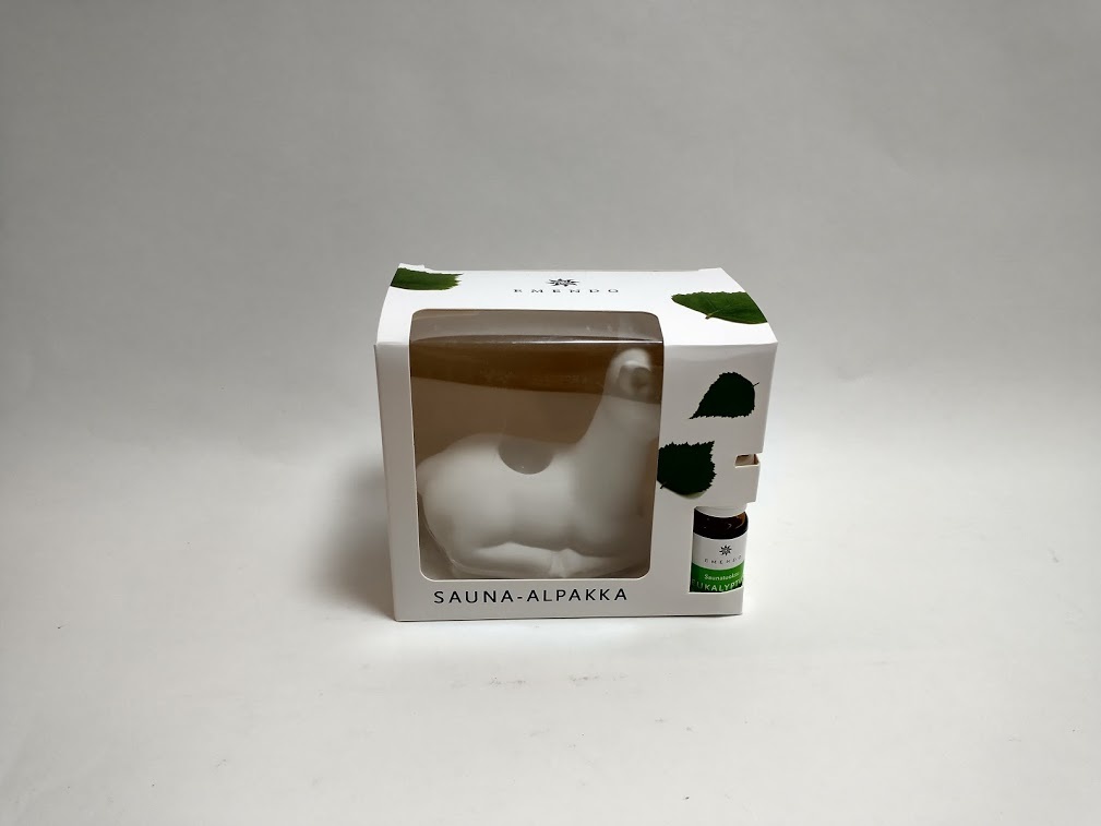 Sauna Alapaca met etherische olie Eucalyptus. "Valkoinen sauna-alpakka"