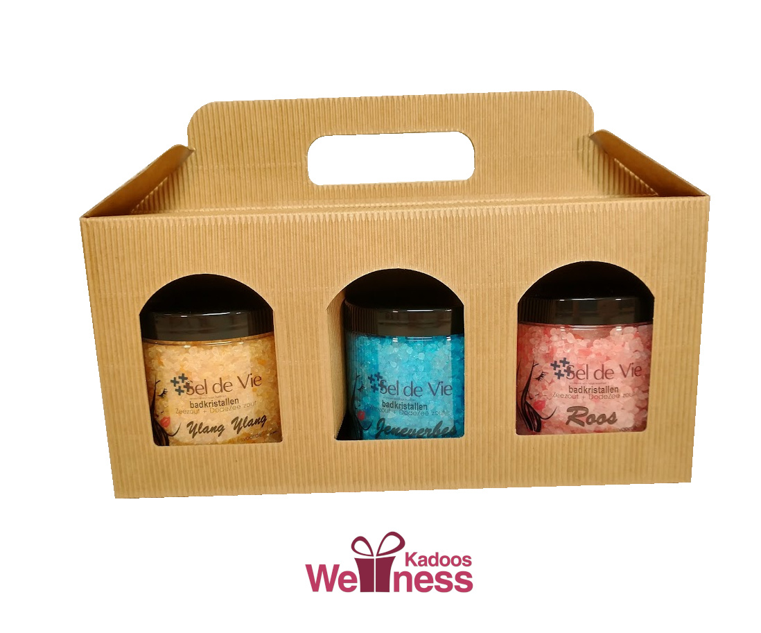 Luxe Dode zee badzout pakket 3 x 300 gram in mooie geschenkverpakking