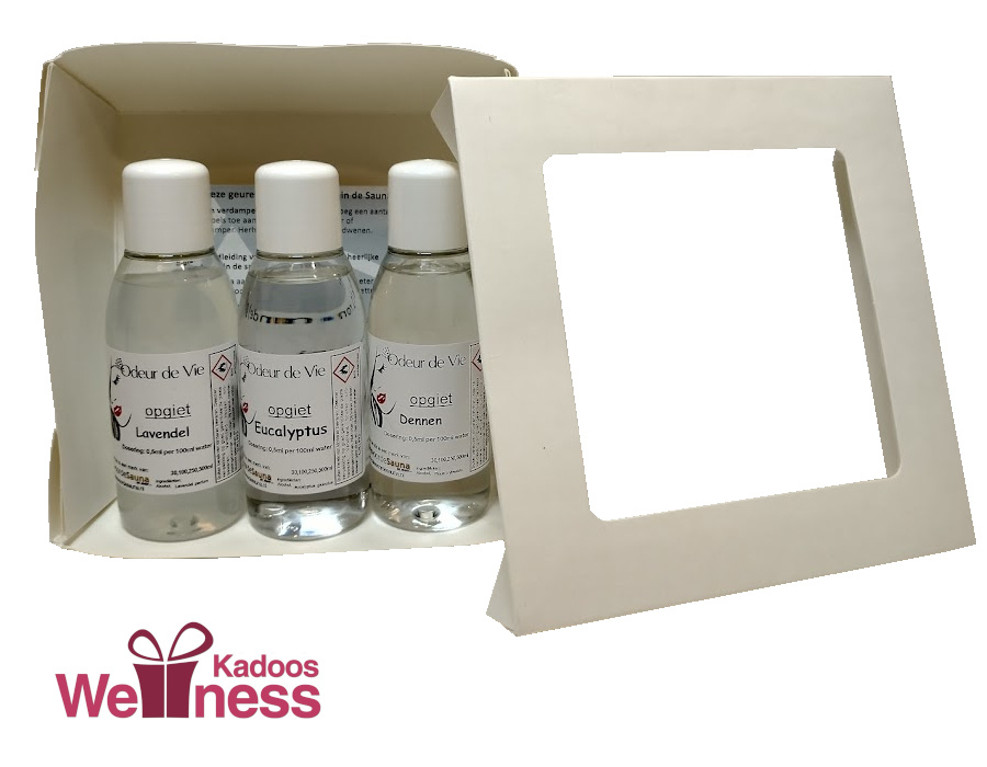 Cadeaupakket Saunageur opgiet: 3x 100ml in geschenkverpakking