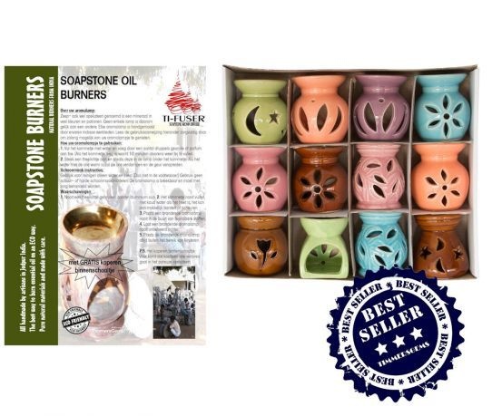 Geurbrander met 3 x etherische olie 10ml