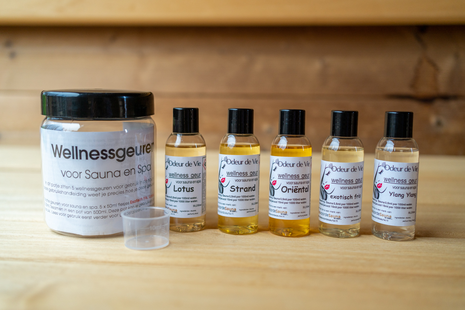 Een "Potje" Exotisch. 5x 50ml Wellnessgeuren voor Sauna en Spa