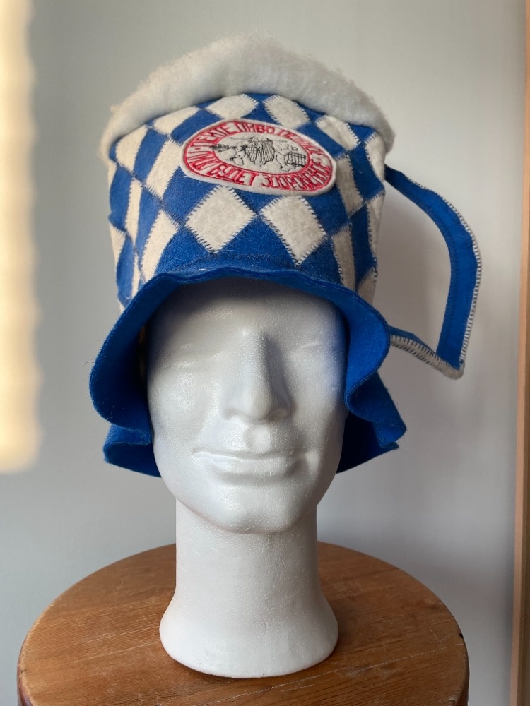 Saunamuts "Mug" Blauw - Wit