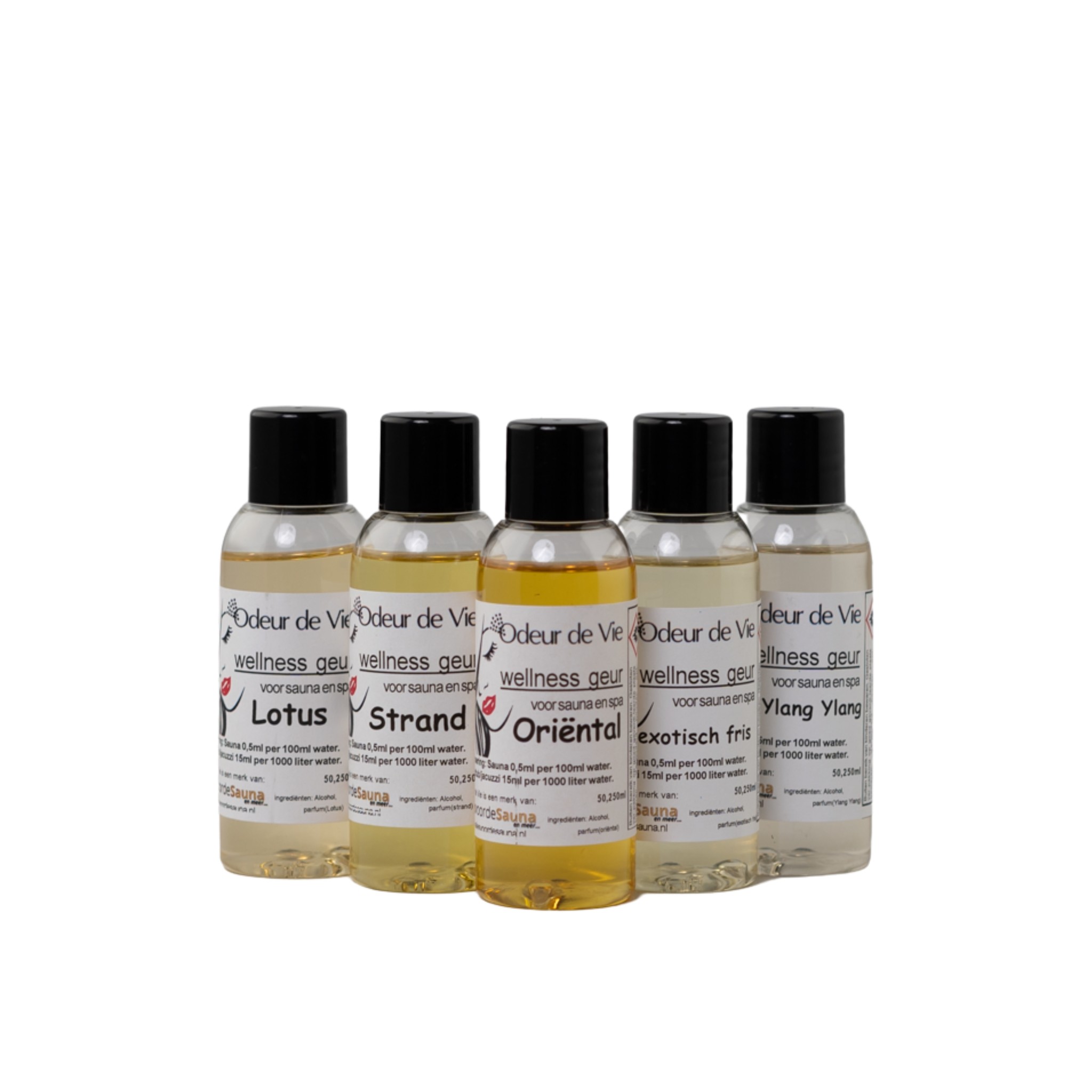 Een "Potje" Exotisch. 5x 50ml Wellnessgeuren voor Sauna en Spa