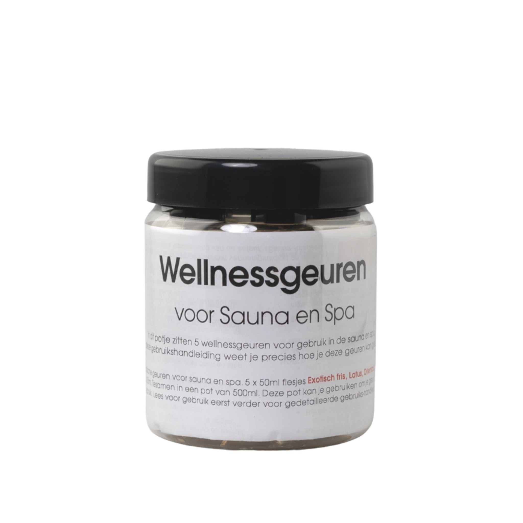 Een "Potje" Exotisch. 5x 50ml Wellnessgeuren voor Sauna en Spa