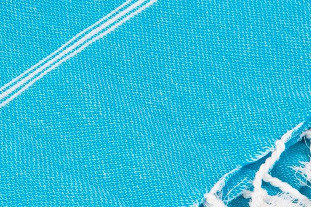Hamamdoek "Sultan"Turquoise met witte strepen