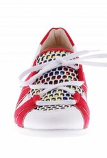 PRETTY&FAIR  Kleurrijke rode instappers - vegan - Multi Red - Nappa White - PF2007-V