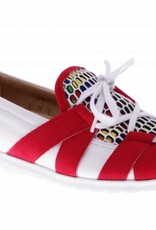 PRETTY&FAIR Colorful red slip on's - vegan - Multi Red - Nappa White - PF2007-V