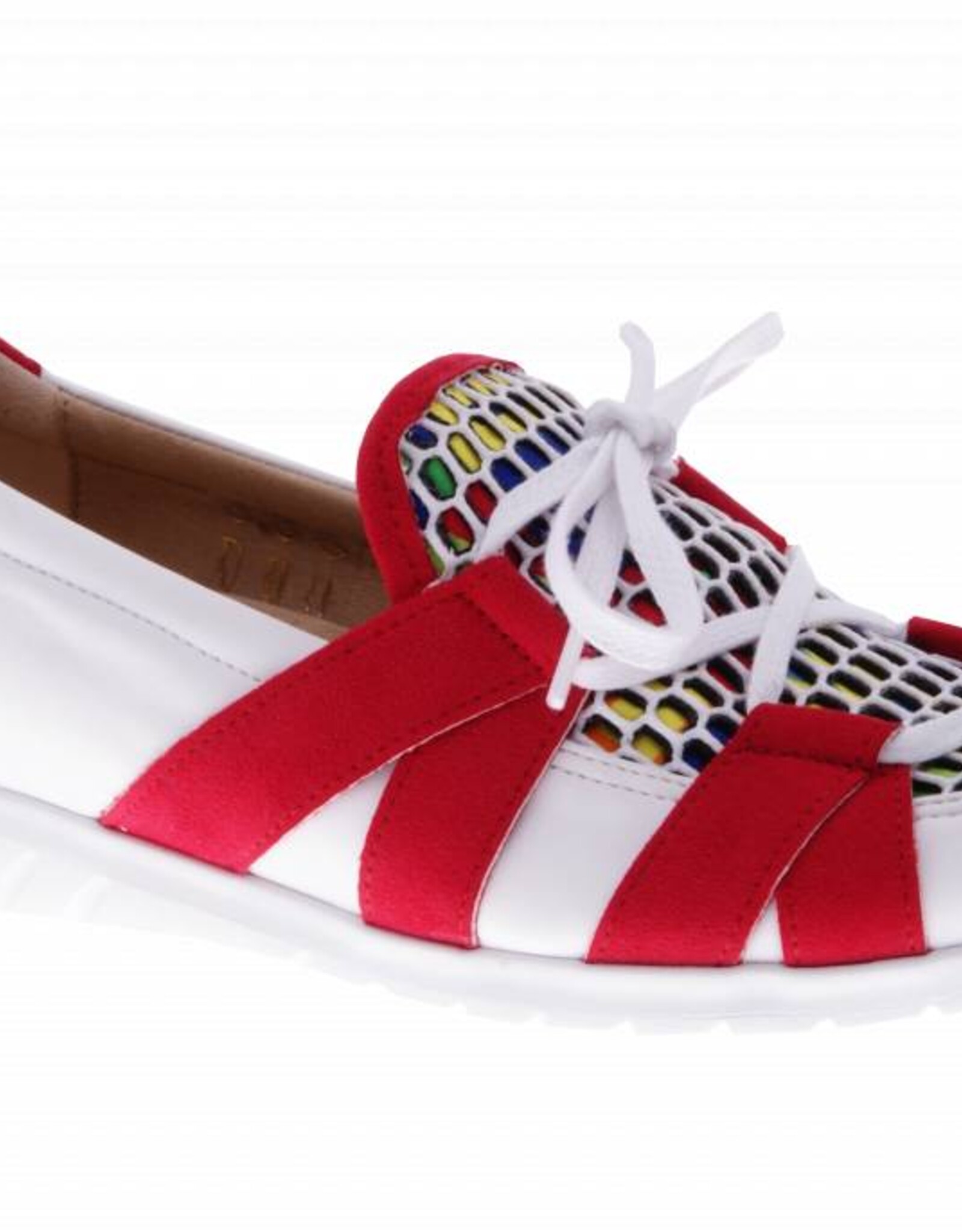 PRETTY&FAIR Colorful red slip on's - vegan - Multi Red - Nappa White - PF2007-V
