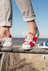 PRETTY&FAIR Coloful red slip on's - vegan - Multi Red - Nappa White - PF2008-V