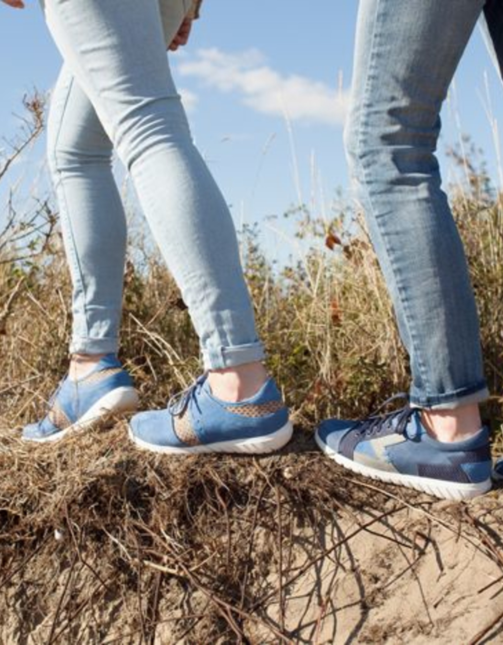 PRETTY&FAIR Blauwe sneakers met kurk - Nobuck Cobalt - Oreo Blue - PF2003