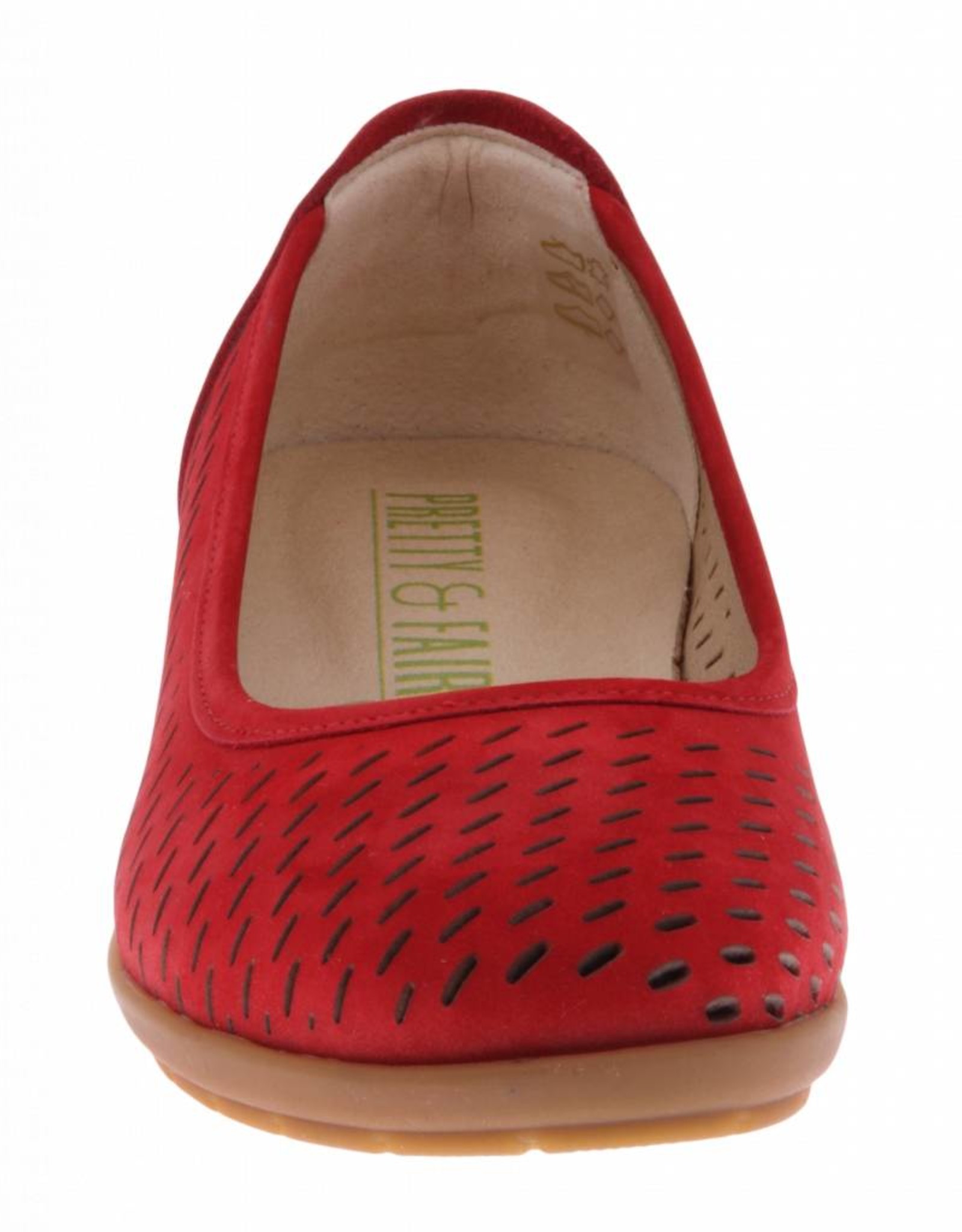 PRETTY&FAIR Red ballerina's - Nobuck Red - PF2011