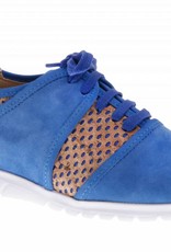 PRETTY&FAIR Blauwe sneakers met kurk - Nobuck Cobalt - Oreo Blue - PF2003