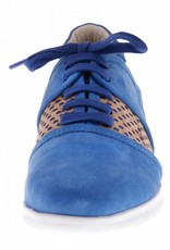 PRETTY&FAIR Blauwe sneakers met kurk - Nobuck Cobalt - Oreo Blue - PF2003