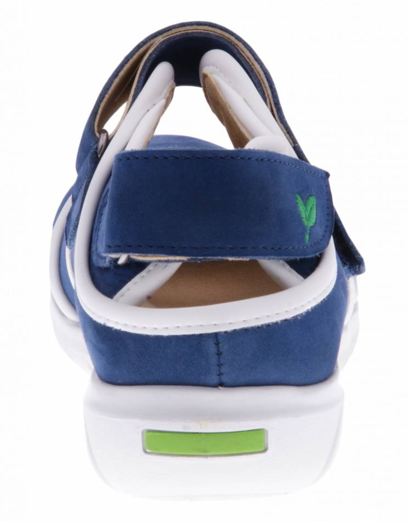 PRETTY&FAIR Blue velcro shoes -   Nobuck Jeans - Nappa White - PF2002