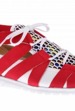 PRETTY&FAIR Coloful red slip on's - vegan - Multi Red - Nappa White - PF2008-V