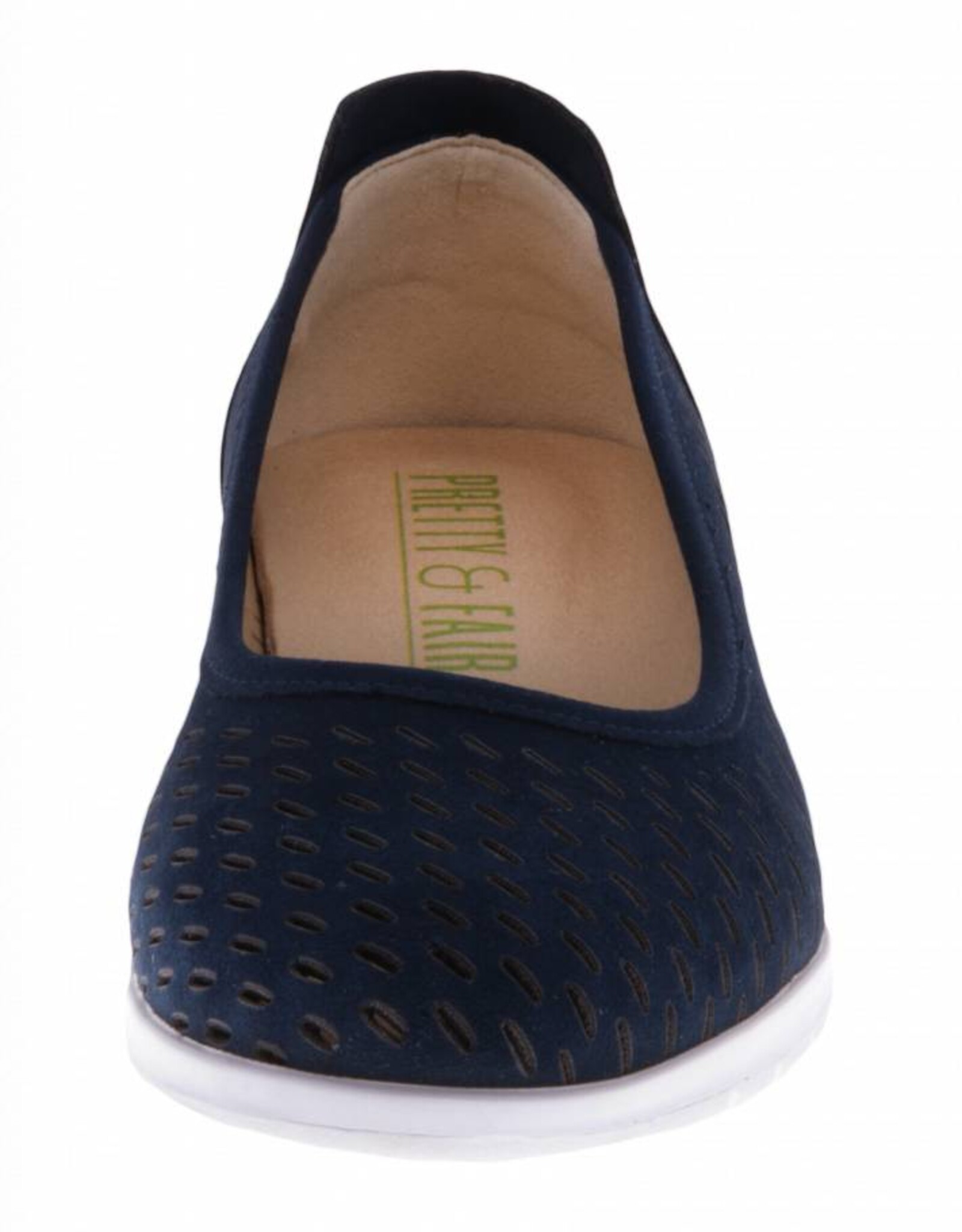 PRETTY&FAIR Blauwe ballerina's - vegan - Nobuck Blue - PF2011-V