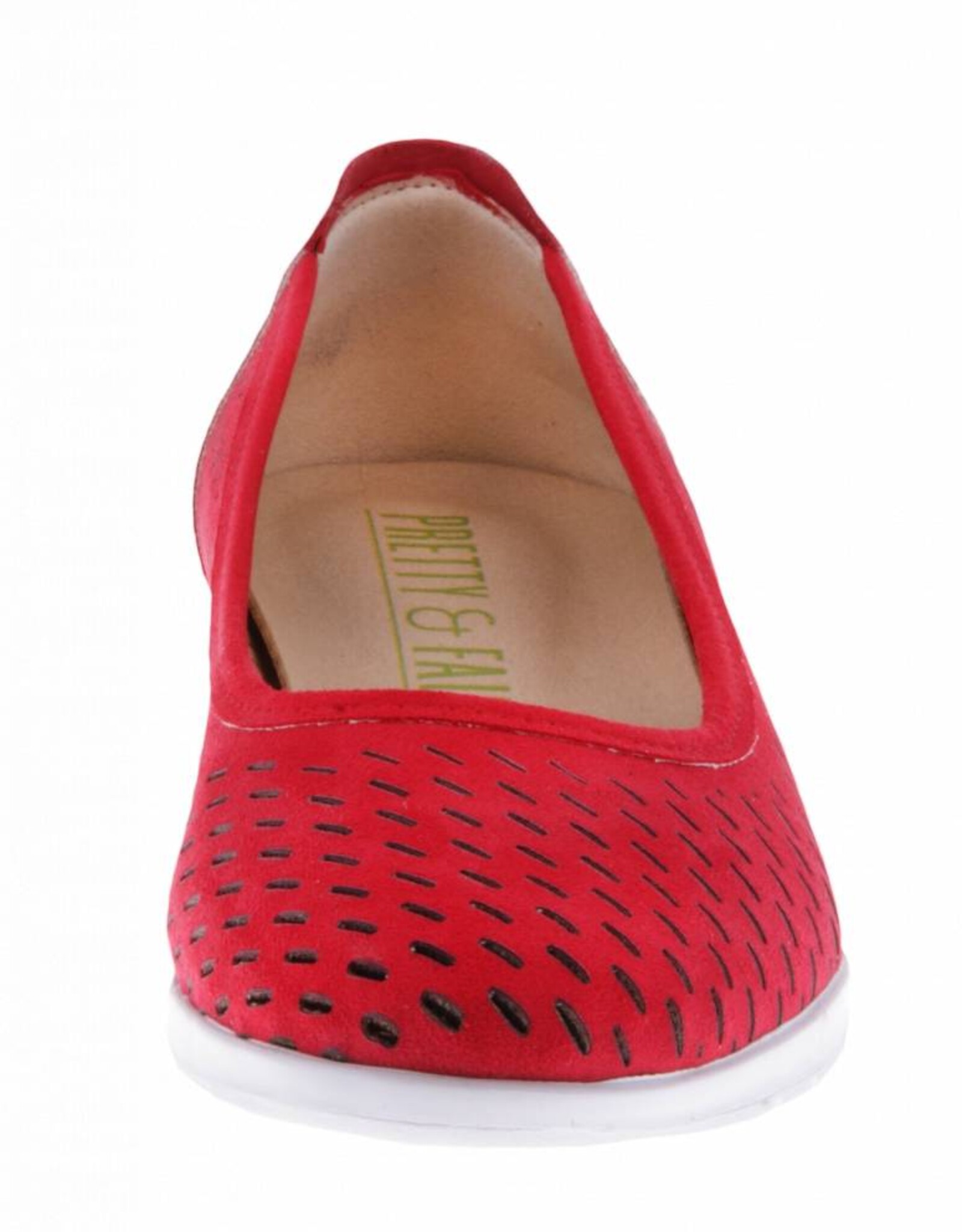 PRETTY&FAIR Rode ballerina's - vegan - Nobuck Red - PF2011-V
