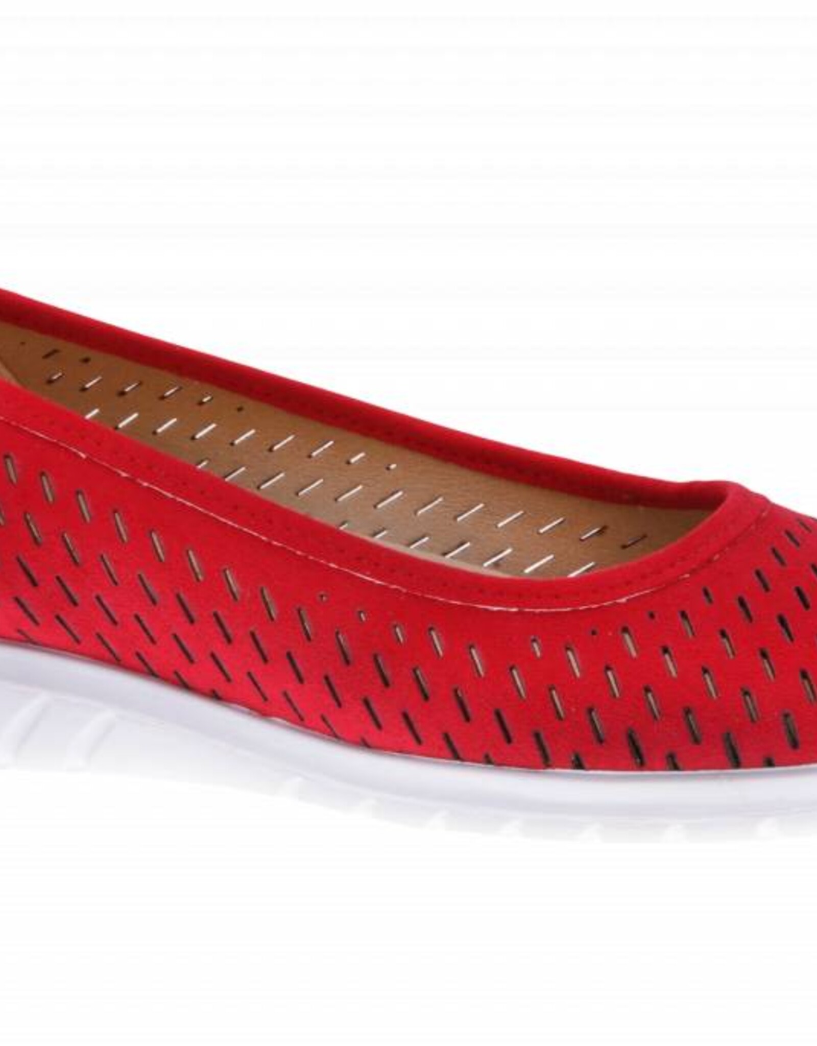 PRETTY&FAIR  Red ballerina's - vegan - Nobuck Red - PF2011-V