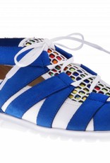 PRETTY&FAIR Colorful blue slip on's - vegan - Multi Cobalt - Nappa White - PF2008-V