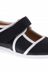 PRETTY&FAIR Black velcro shoe - vegan - Dalia Black - Nappa White - PF2002-V