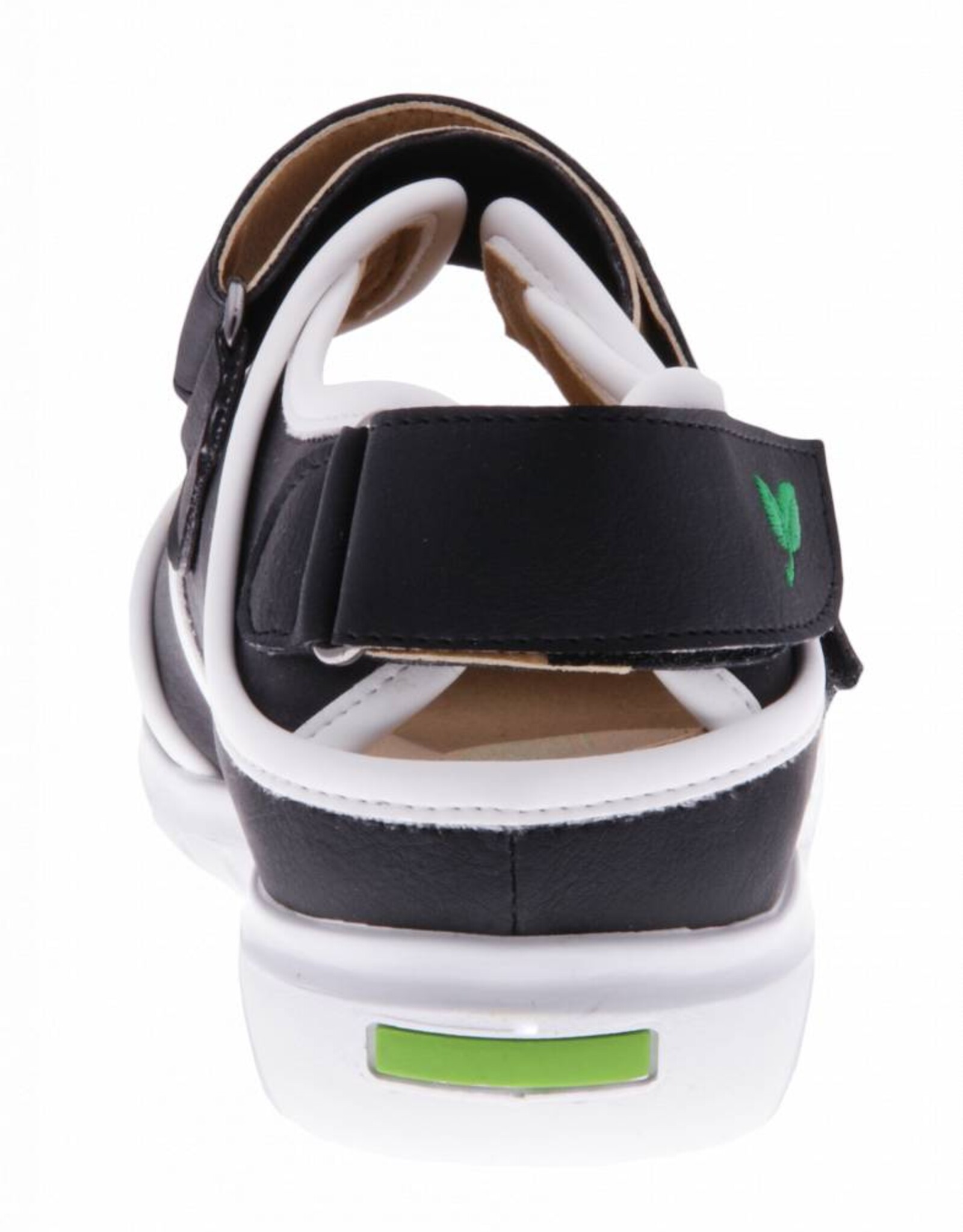 PRETTY&FAIR Black velcro shoe - vegan - Dalia Black - Nappa White - PF2002-V