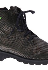 PRETTY&FAIR Metallic green laced ankle booty - vegan - Metallic Green - PF001-V