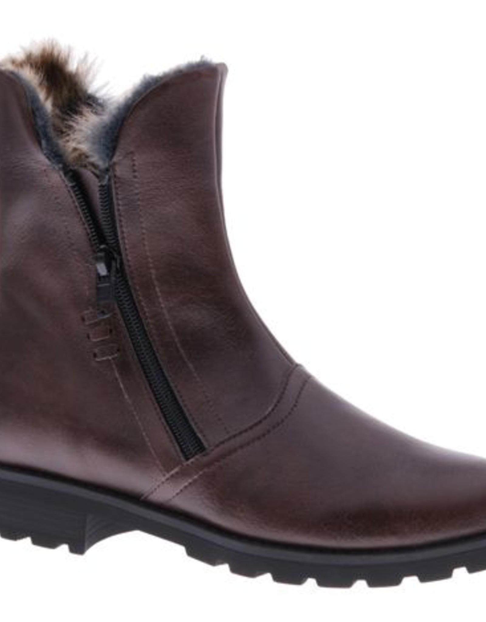 PRETTY&FAIR Stylish brown boots with zipper - vegan - Microsport Brown - PF008-V